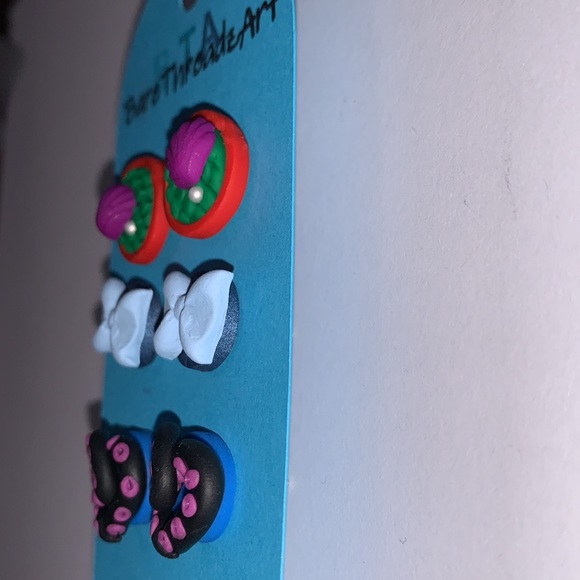 Little Mermaid Inspired Earring Set, Handmade, NWT - Picture 5 of 7